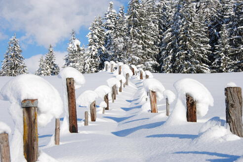 tief verschneite Landschaft zum Winterwandern