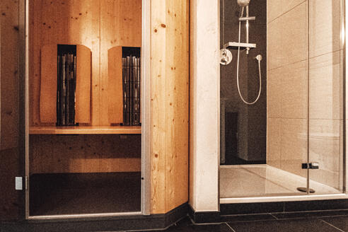 sauna and shower